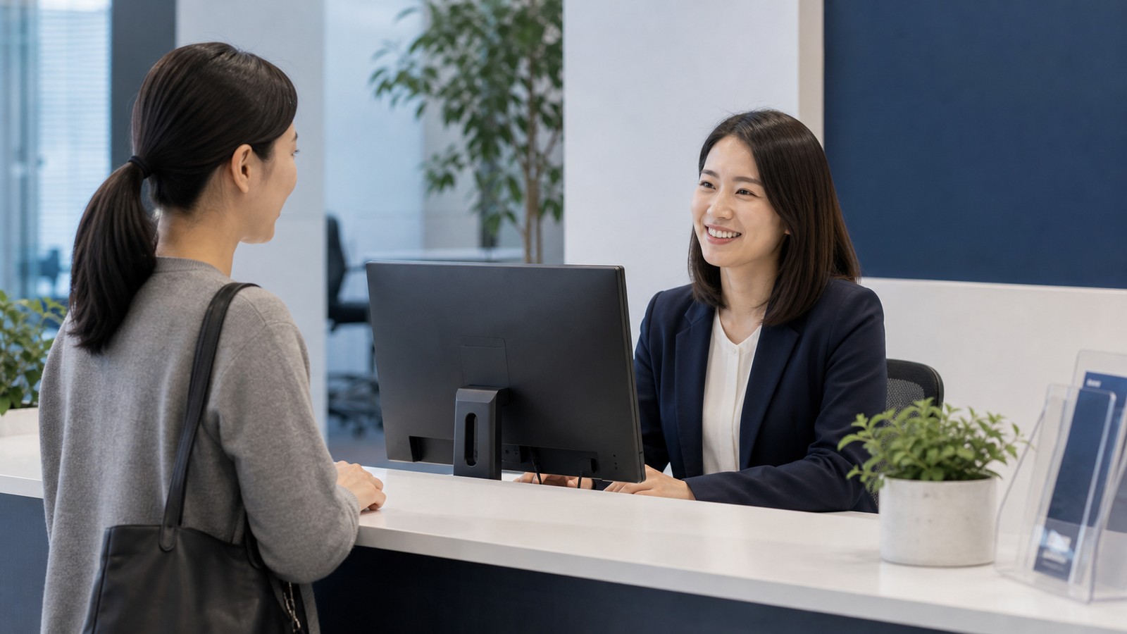 Reception counter service scenario